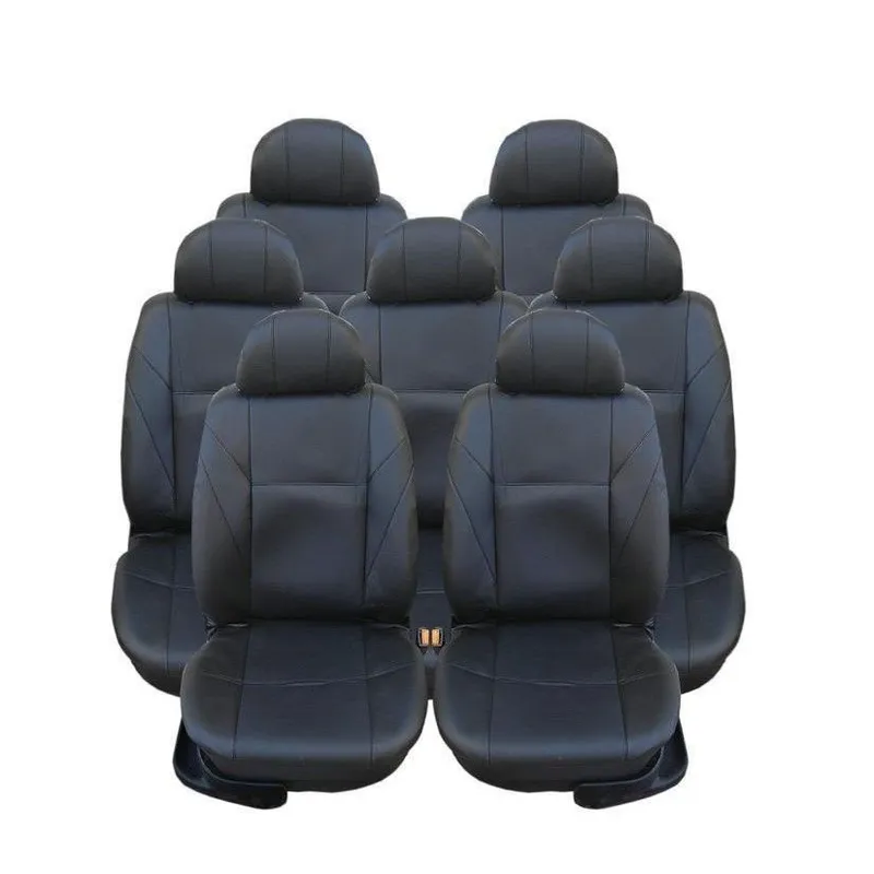 Калъфи тапицерия за VW Touran, Sharan, Ford Galaxy, Citroen C8, Peugeot 307SW, Citroen C4 Grand Picasso, Peugeot 806, 807, Еко кожа, Черен - 0