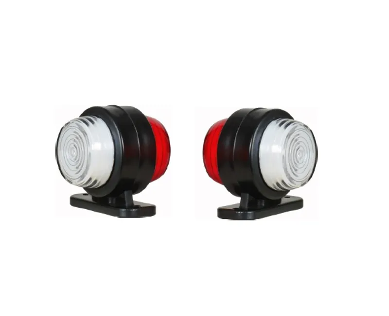 Комплект LED Габаритни Светлини тип рогче с NEON ефект - Червен / Бял 18 диода 12V-24V - 0