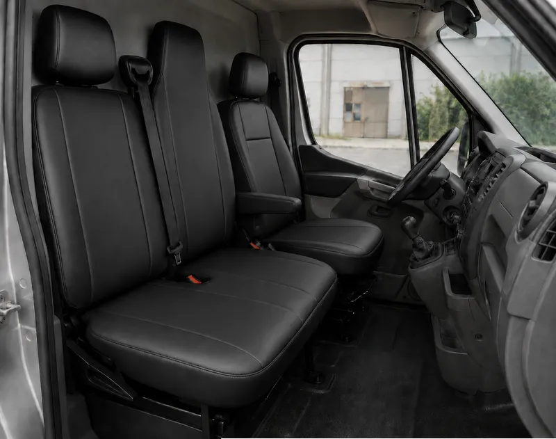 Комплект 2+1 Тапицерия за RENAULT MASTER III 2010-2019 – Еко кожа, Черна, 6 части - 0