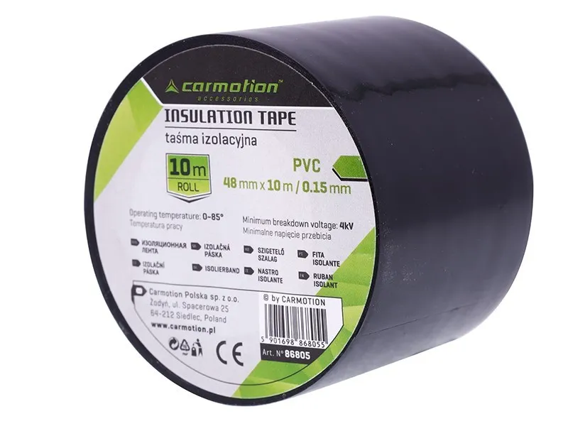 Изолирбанд Изолационна лента 48мм x 10м x 0.15mm черен Carmotion - 0