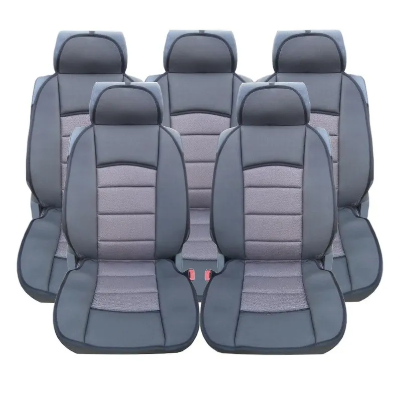 Калъфи тапицерия за Ford S-MAX, C-MAX, VW Touran, Sharan, Toyota Corolla Verso, Текстил, Сиво-черно - 0