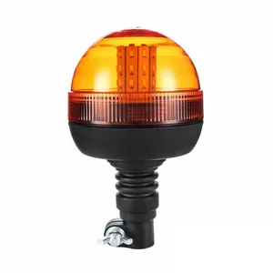 LED Аварийна, Сигнална Лампа, 40 Диода, 3 Режима На Светлина, Маяк, Буркан, Оранжева, Жълта, 12V - 24V, Е-Mark E9