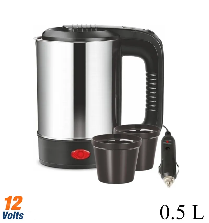 Електрическа термокана чайник с кабел и 2 броя чаши - 12V / 250W / 500ml - 0