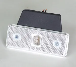 24V Диоден 4 LED Габарит Маркер Светлина за камиони бус ван ремарке каравана - 110 мм х 40 мм - бял MAR033