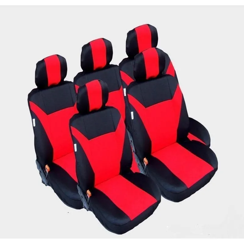 Калъфи тапицерия текстил Flexzon за Ford S-MAX, C-MAX, VW Touran, Sharan, Toyota Corolla Verso, Червени - 0