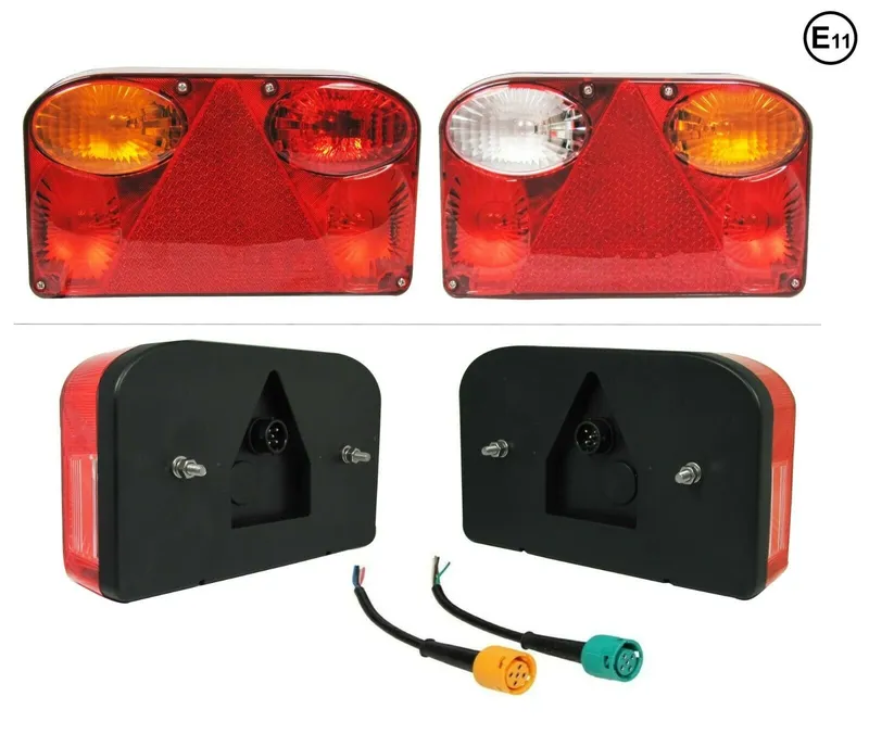 Комплект стопове задни свeтлини с крушка 12V подходящи за Бус Камион Ремарке Караванa Платформа със сертификат E11 - 0