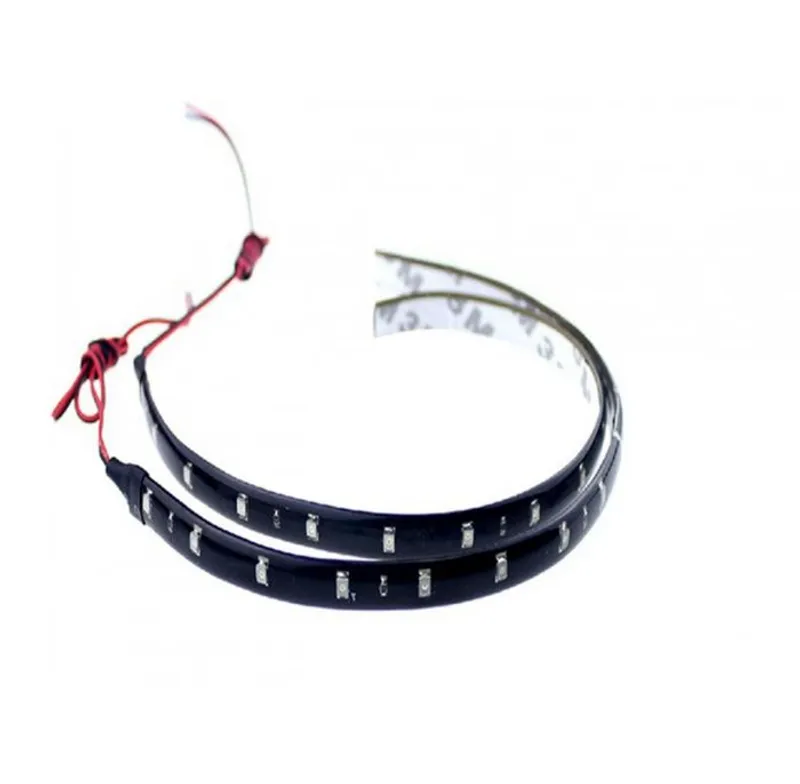 Комплект две 30СМ водоустойчиви диодни ленти - дневни светлини - 12 SMD диода - оранжеви - 0
