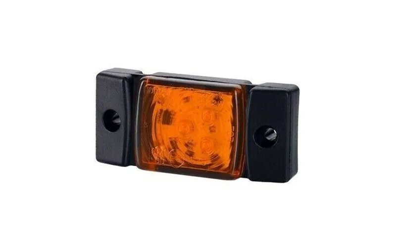 LED Светодиоден Габарит, Маркер, Токос, Жълт, Оранжев, Е-Mark, 3 LED, 12V-24V, 7.3 см - 0