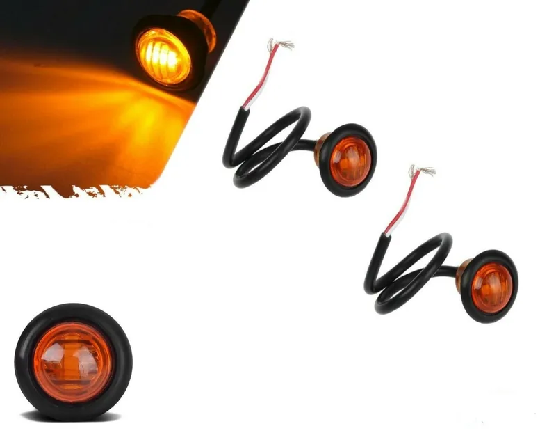 Жълт/Оранжев LED Габарит, Тип Копче, Маркер, Токос - 12V - 0