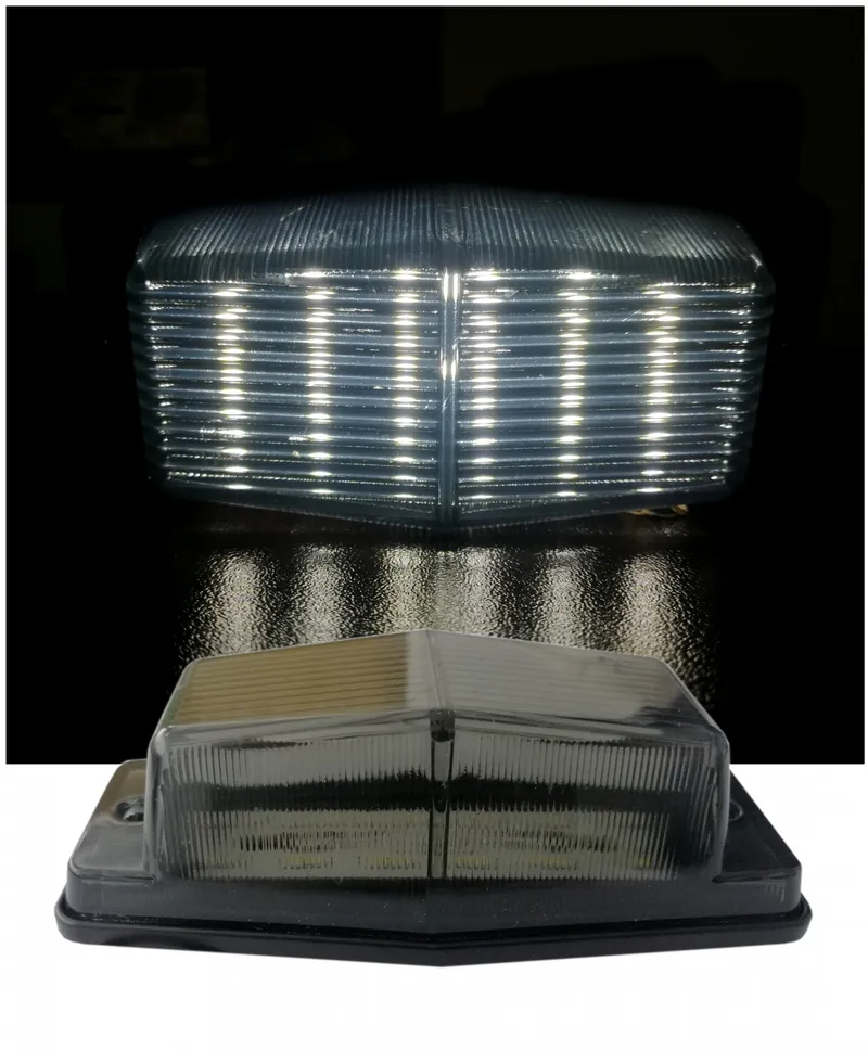 1 брой LED Лед Диоден Бял Габарит с Двойно опушено Стъкло 12 Диода 12V - 24V За Камион Трактор Багер Селскостопански Машини и др. - 0