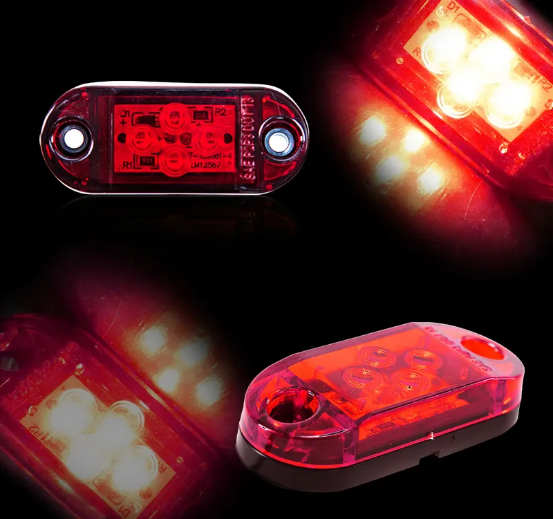 Червен LED Габарит, Маркер, 4 SMD Диода - 24V - 0