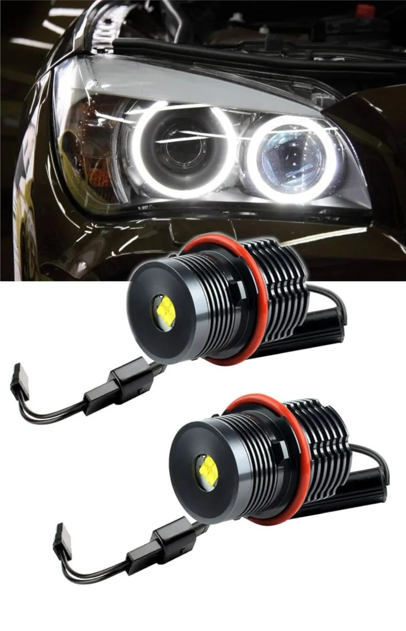 Комплект LED Angel Eyes крушки за BMW – CANBUS, бяла светлина, Plug & Play - 0