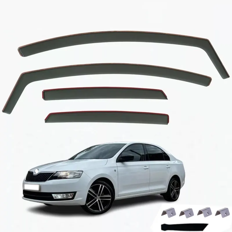 Комплект от 4бр. ветробрани за SKODA RAPID SEDAN 2013+ - 0