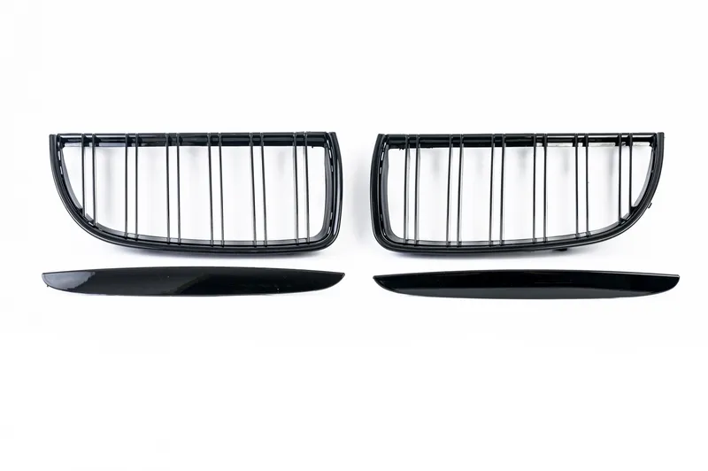 Двойни Бъбреци Решетки за BMW Е90 Е91 Pre-Facelift Преди Фейслифта 2005-2008 Черен Гланц - 0