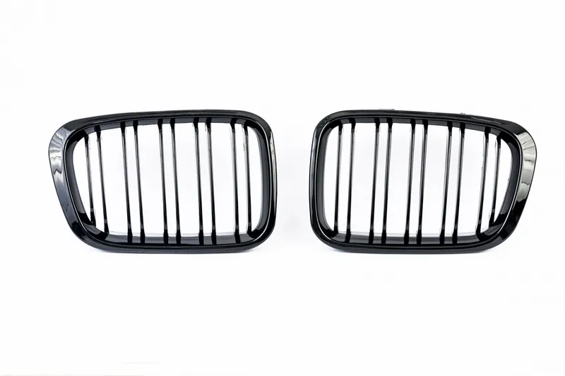 Двойни Бъбреци Решетки за BMW E46 Pre-Facelift Преди Фейслифт 1998-2001 Черен Гланц - 0