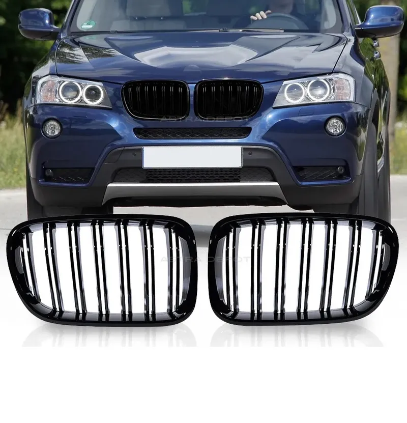 Двойни Бъбреци Решетки За BMW X3 F25 Pre-Facelift Преди Фейслифт 2010г.-2014г. Черен Гланц Лак - 0