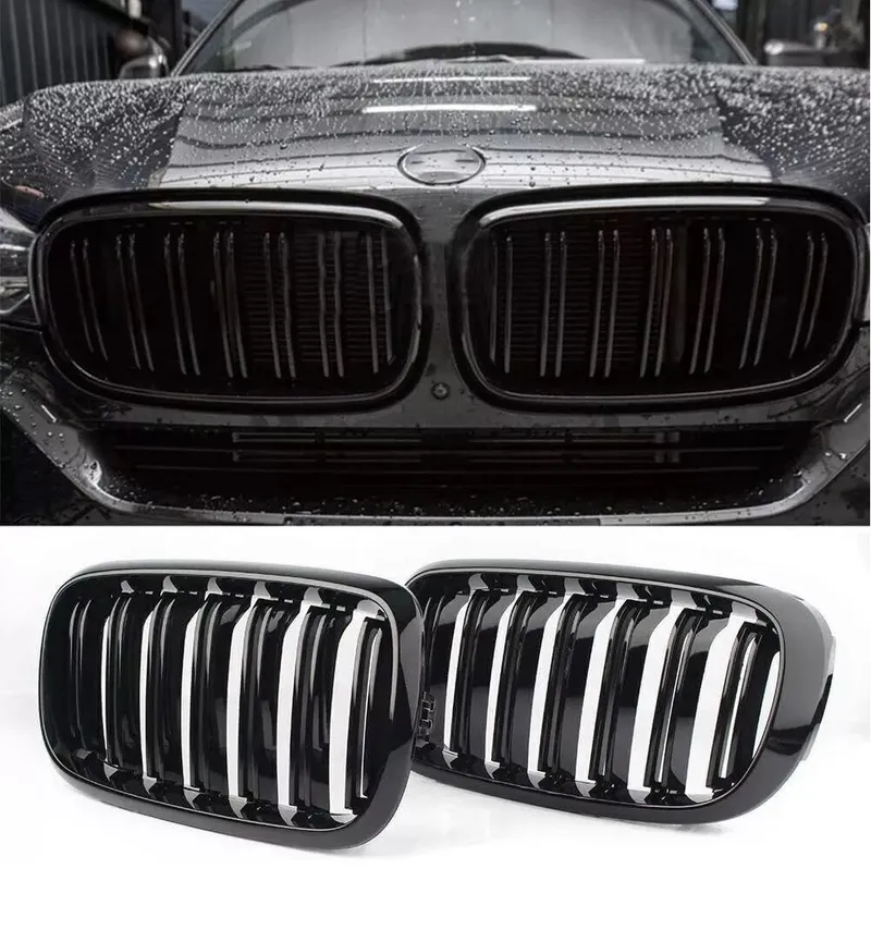 Двойни Бъбреци Решетки За BMW X5 X6 F15 F85 F16 F86 2014+ Черен Гланц Лак - 0