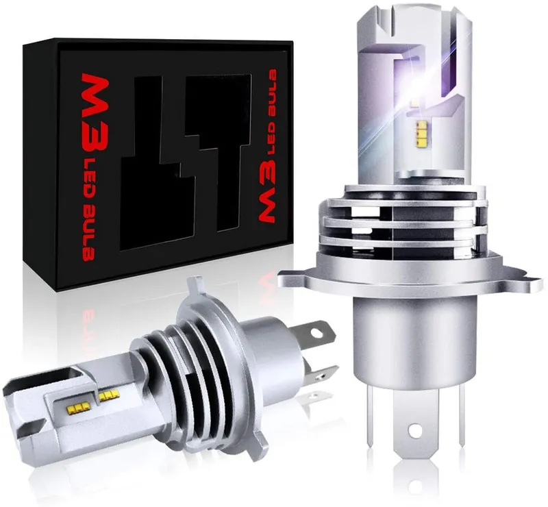 Комплект Умалени Мини LED Диодни Крушки М3 H4 9V 12V 24V 50W 5000lm - 0