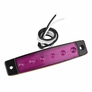 Светодиоден Маркер, габарит, токос, рибки, рибка, светлина със 6 LED ЛЕД за камион, бус, ван, ремарке, каравана, платформа, 12V лилав