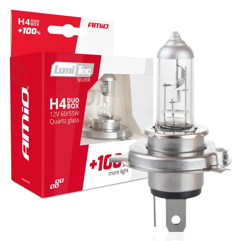 Комплект от 2бр. халогенни крушки H4 12V 60/55W LumiTec SILVER +100% бяла светлина - 0