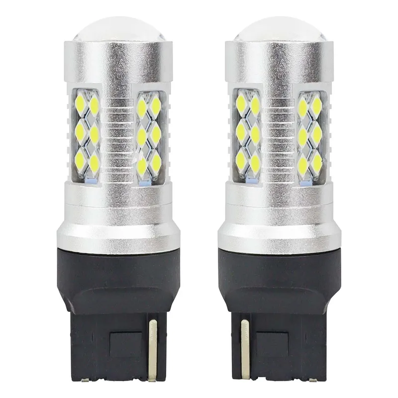 Комплект от 2бр. LED Лед Диодни крушки T20 W21W Canbus 3030 24SMD 12V-24V бяла светлина - 0