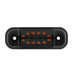 Жълта LED Габаритна светлина / маркер - Опушен 12 диода 12V-24V