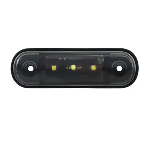 Бяла LED Габаритна светлина / Маркер - Опушен 3 диода 12V-24V