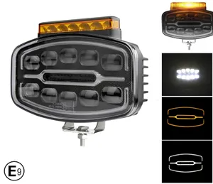 LED Халоген Фар 3 Функции DRL бяла/оранжева светлина с 360° аварийна лампа с 4 функции на премигане 12-24V за джип камион агротехника и др.