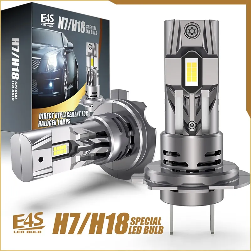 Комплект Умалени Мини LED Крушки E4S H7 H18 12V 50W 15000lm - 0