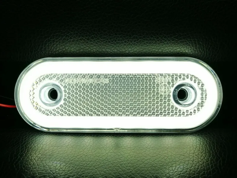 LED Диоден Габарит Със Стойка, Бял, Маркер, Е-Mark, Неон Ефект, 12V-24V - 0