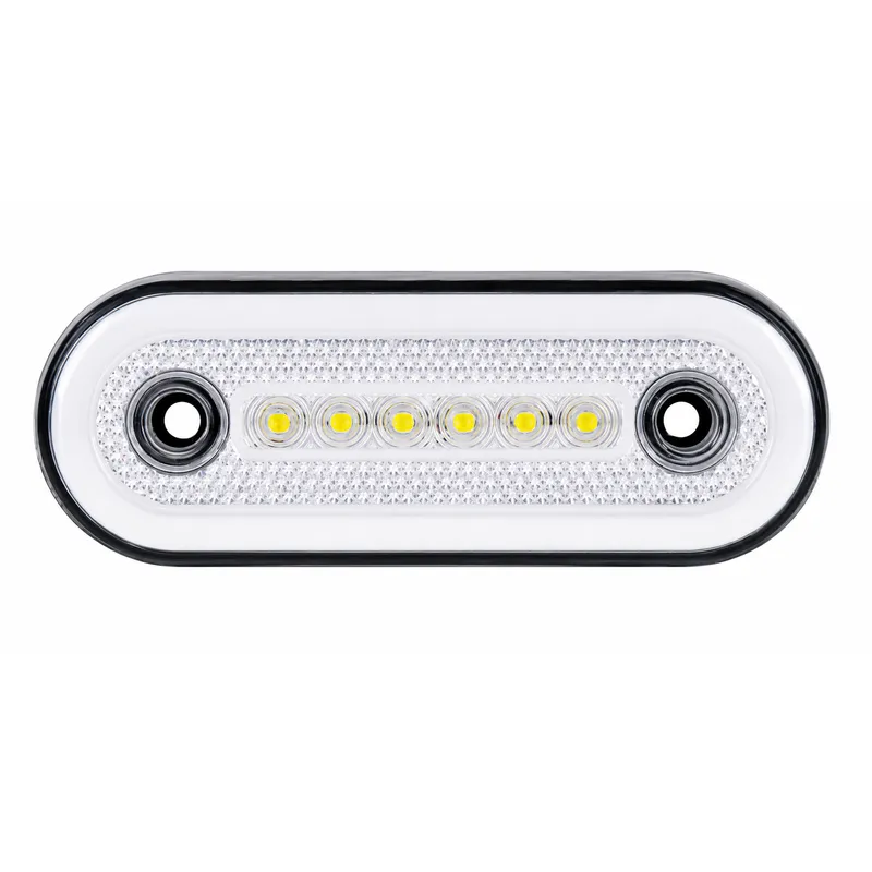 Овален LED габарит 12-24V, бял, 24 LED с неон ефект, 115 x 44 мм - 0