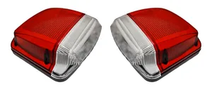 Комплект LED Плафони за Регистрационен номер Бели с Червен Neon Габарит - 12V / 24V