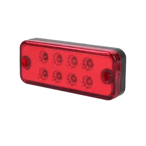 Червен LED Габарит / Светлина / Токос, с 8 диода - 24V - 99mm x 40mm
