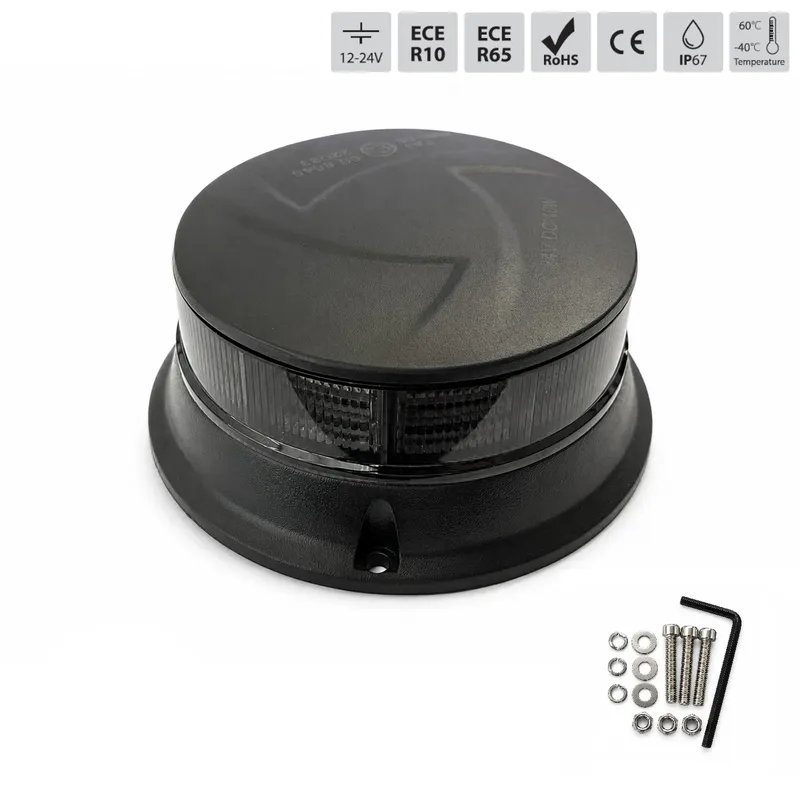 Опушена оранжева LED аварийна лампа 19W, 36 LED, 7 режима, E-Mark E9, ECE R65/R10, IP67, 12V/24V - 0