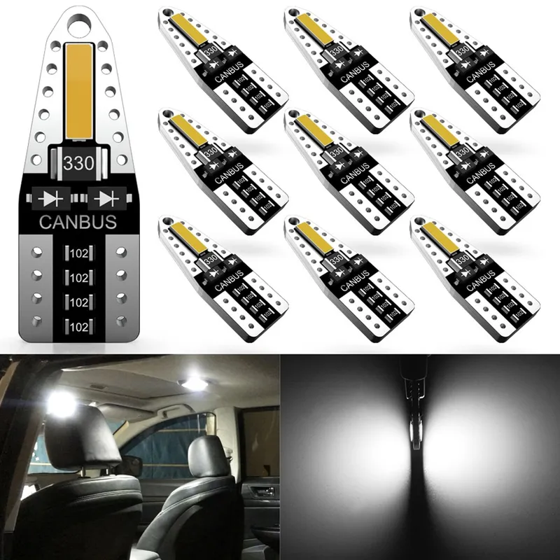 LED Лед Диодни Крушки За Габарит, Т10 W5W, Canbus, 12V, Бяла Светлина - 0