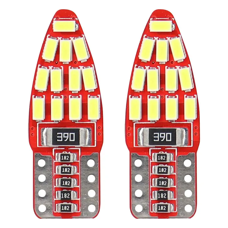 Комплект от 2бр. LED Лед Диодни Крушки За Габарит Т10 W5W Canbus 3014 24SMD 12V Бяла Светлина - 0