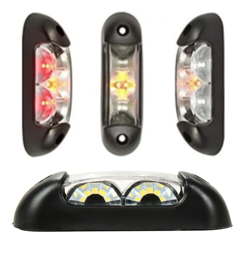 LED габарит, токос, 12V-24V, бяла, червена и оранжева светлина - за ремаркета, платформи, камиони и др. - 0