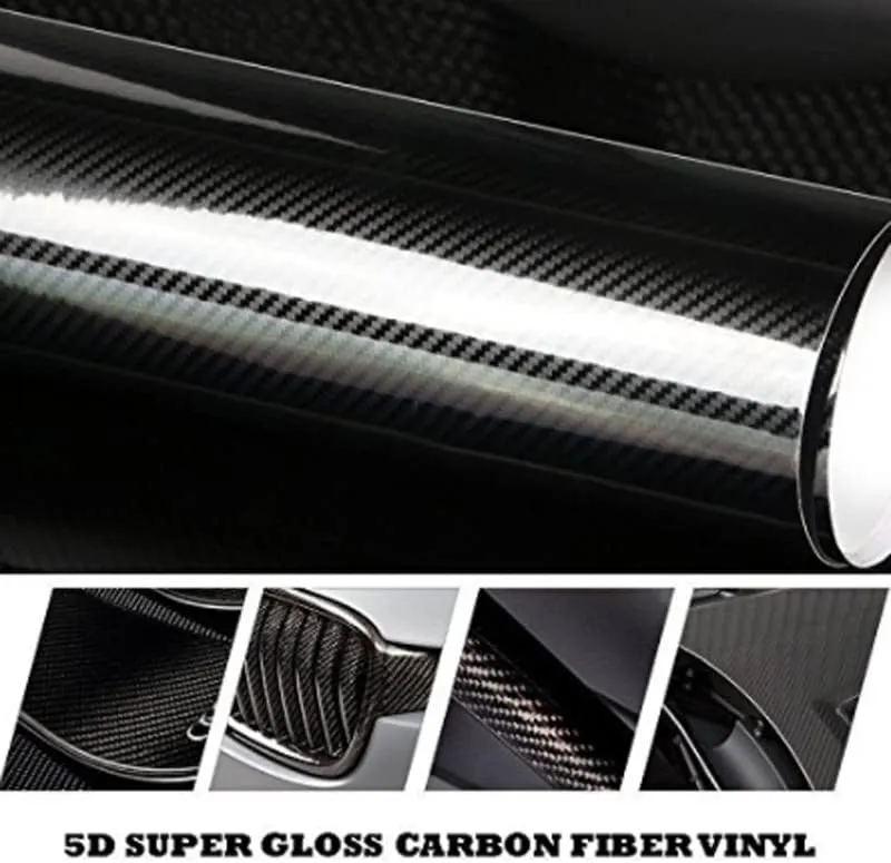 5D Декоративно автомобилно WRAP фолио 1.52 X 18M черен карбон BLACK CARBON - 0
