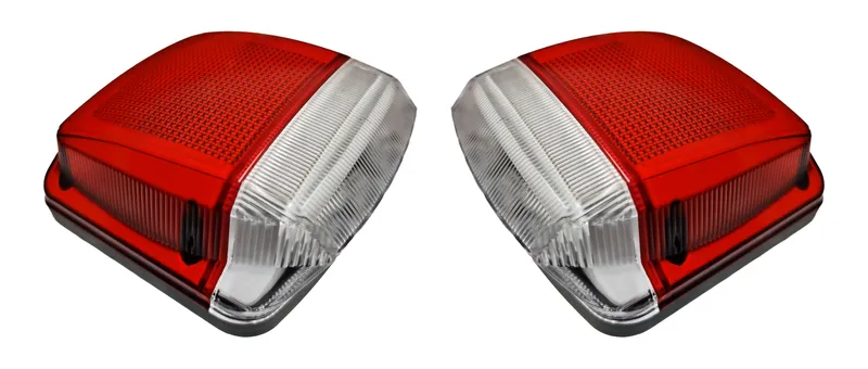 Комплект LED Плафони за Регистрационен номер Бели с Червен Neon Габарит - 12V / 24V - 0