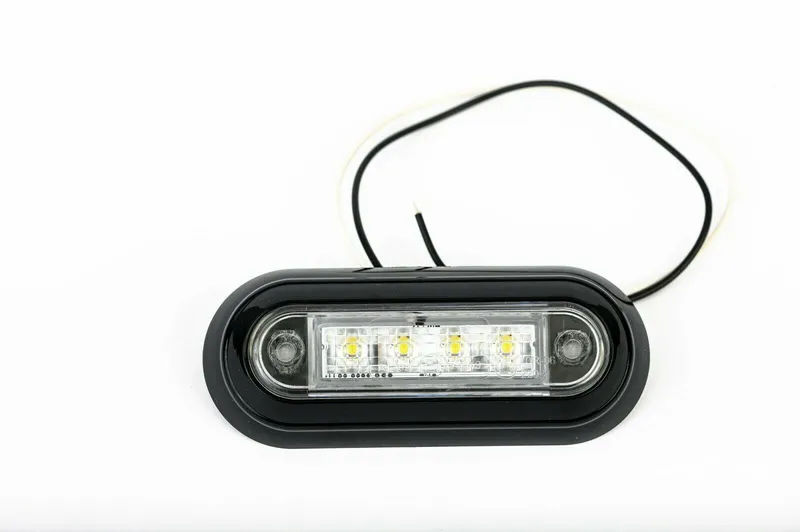 LED Диоден Вграден Страничен Габарит, Маркер, Токос Бял12-24V за камион, бус, ван, платформа, ремарке Е-марк Е9 - 0
