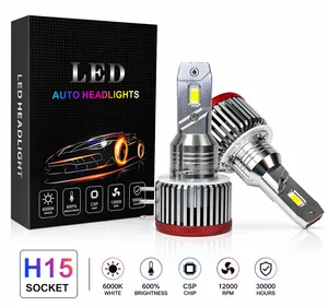 Комплект LED крушки H15 – 12V-24V 60W 6500LM 6000K CANBUS без грешки