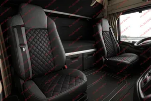 Комплект 1+1 тапицерия от еко кожа за MAN TGX 2015-2020 - черно