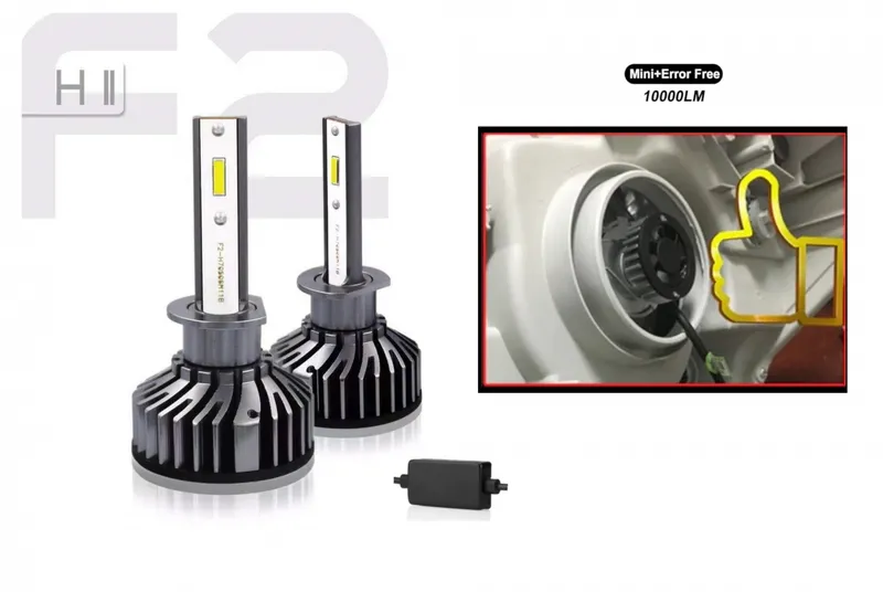 Комплект Умалени Мини LED Крушки H8 H9 H11 12V 24V 72W 10000lm За Фарове Canbus без Грешки - 0