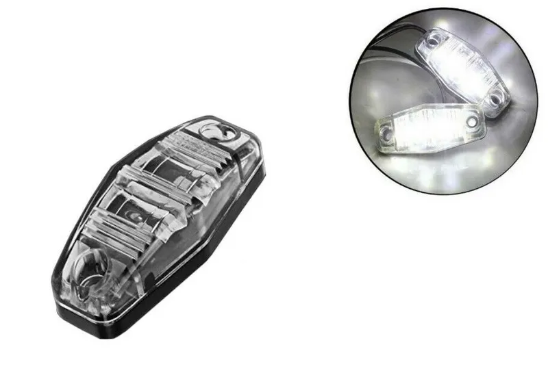 1 брой Бял LED Маркер, габарит, токос, 12 диода - 24V - за камион, ремарке, каравана, платформа - 0