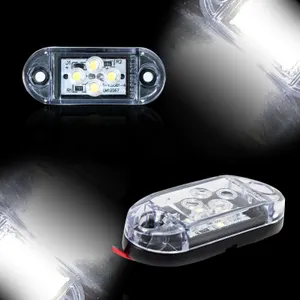 Бял LED Габарит, Маркер, 4 SMD Диода - 12V