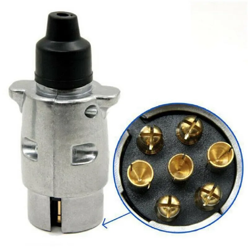 Букса за ремарке метална 7 пина 12V мъжка - 0