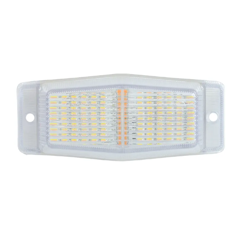 LED Габарит със Сигнална Блиц функция - 2 светлини Жълто/Бяло 30 диода 24V - 0