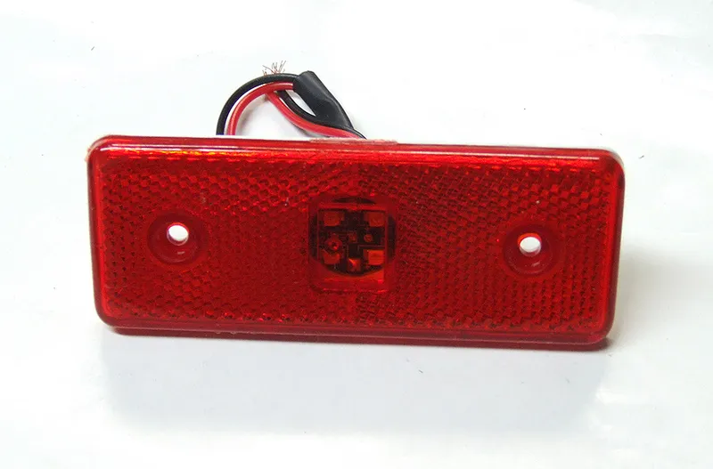 12V Диоден 4 LED ЛЕД Маркер габарит токос светлина за камиони бус ван ремарке каравана - 110 мм х 40 мм - червен - 0