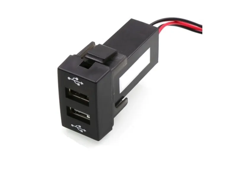 Двойно USB УСБ Зарядно за Вграждане за Peugeot 307 Пежо 12V 4.2 Amp - 0