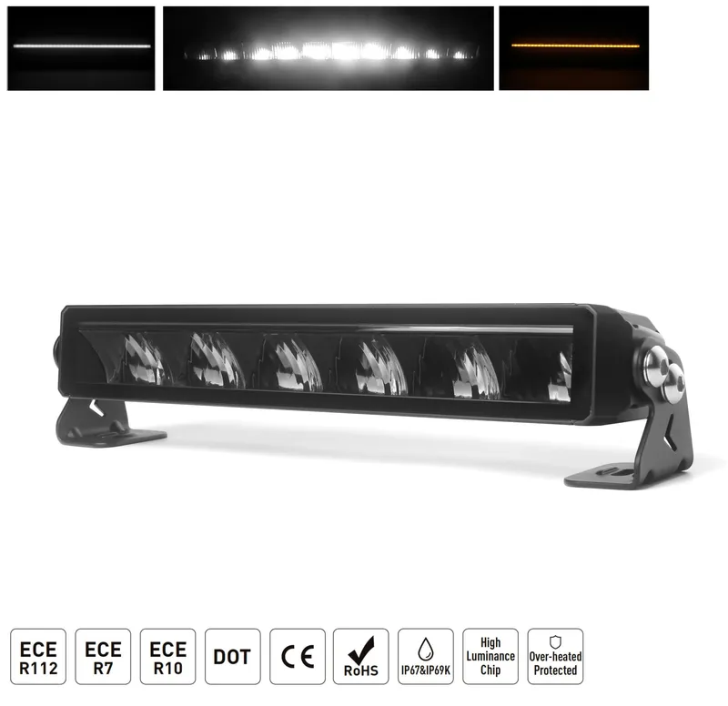 34.5 cm / 14 Инча 12V - 24V Висококачествен Led Bar Лед Бар Диоден Прожектор с бяла и оранжева габаритна светлина DRL мъгла 40W 5900LM - 0